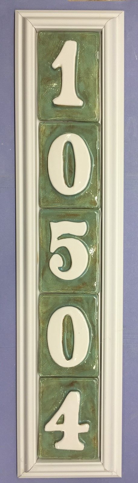 Address numbers for house home, Weatherproof vertical ceramic plaque.Applewood