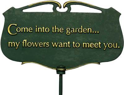 Garden Sign w Poem, Aluminum [ID 3106]