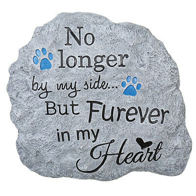 Pet Memorial Garden Stone Headstone Grave Marker - Furever in my Heart Plaque