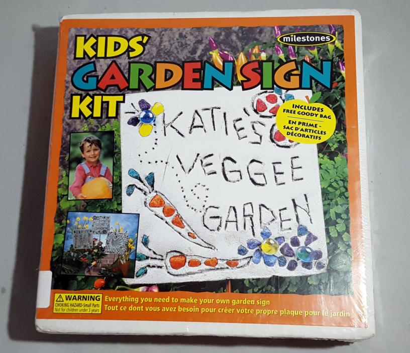 MILESTONES Kids Garden Stepping Stone Sign Kit New