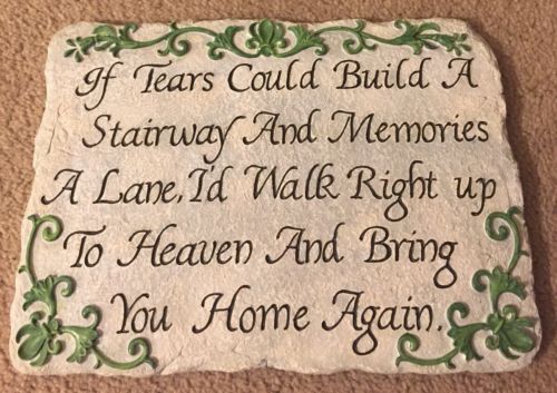Memorial STEPPING STONE Garden SIGN Grave Stone Marker Remembrance Religious