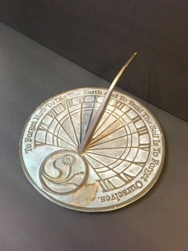 Rome Ind RM2325 Brass Sundial with Bronze Dig In The Soil Patina Weathered 2000