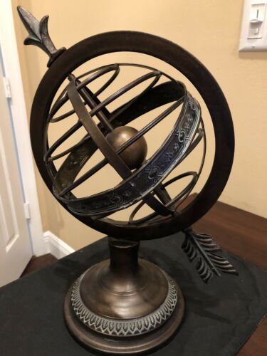 Vintage Armillary Sphere Sundial with Arrow Excellent Condition 15