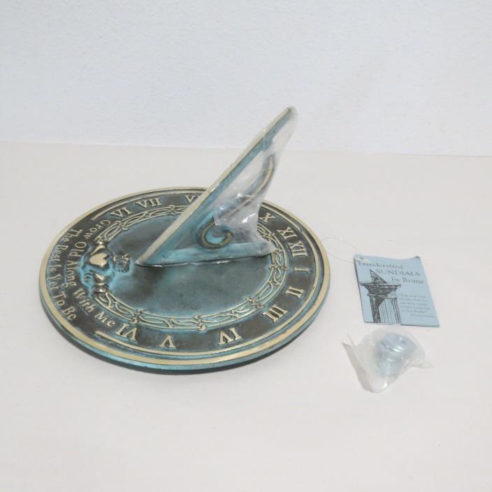 AUTHENTIC HANDCRAFTED SUNDIAL BY ROME GARDEN  #2308 Brass Grow Old With Me