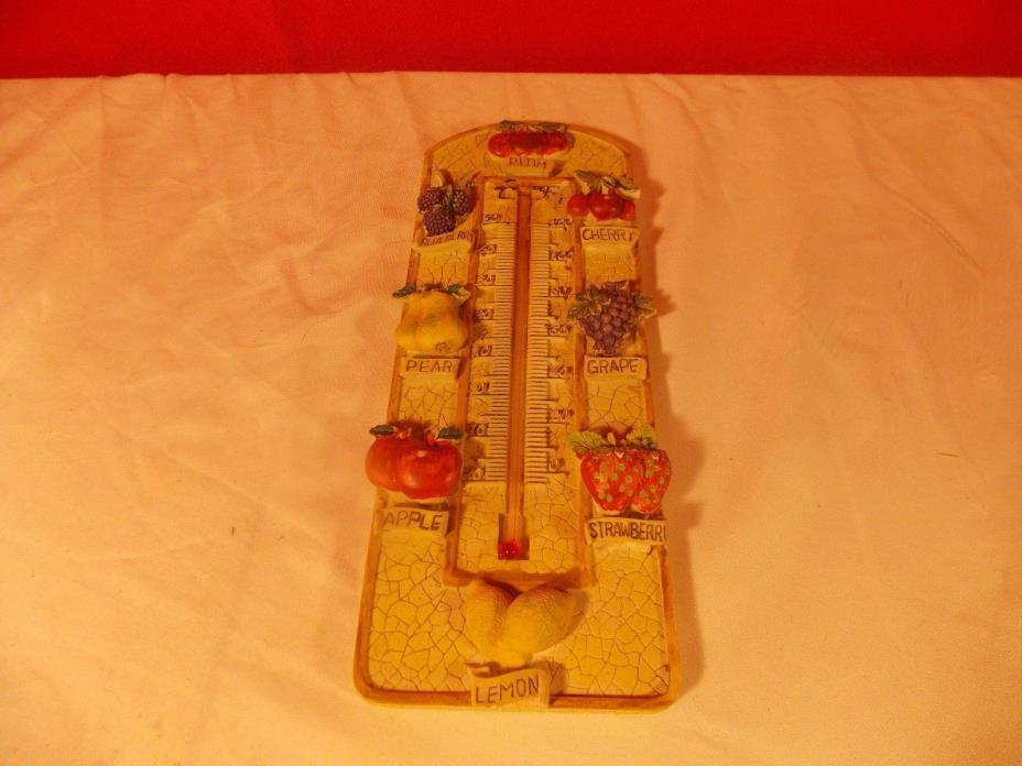 Decorative Ceramic Wall Hanging Thermometer Fruit Motif