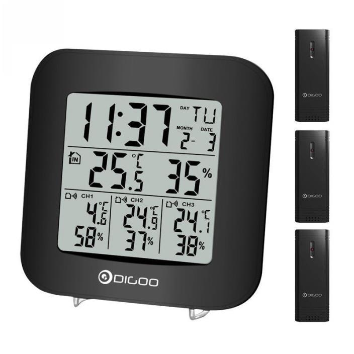 Digoo Home Comfort 3 Channel Digital Indoor Outdoor Hygrometer