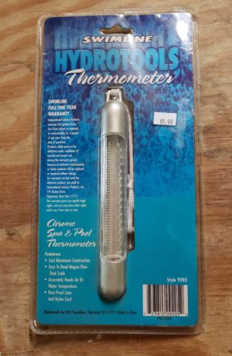 Hydro Tools 9205 Cast Aluminum Tube Pool/Spa Chrome Thermometer NEW