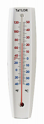 TAYLOR PRECISION PRODUCTS Big & Bold 15 x 3-Inch White Outdoor Tube Thermometer