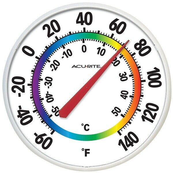 Analog Thermometer Colorful Large Easy Read Indoor Outdoor Weather Resistant