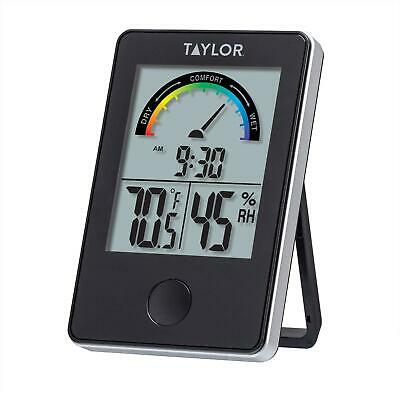 Digital Indoor Comfort Level Thermometer Hygrometer Large Digits Outdoor Black