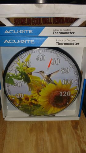 Accurite Sunflower Hummingbird Thermometer Outdoor Thermometer, New