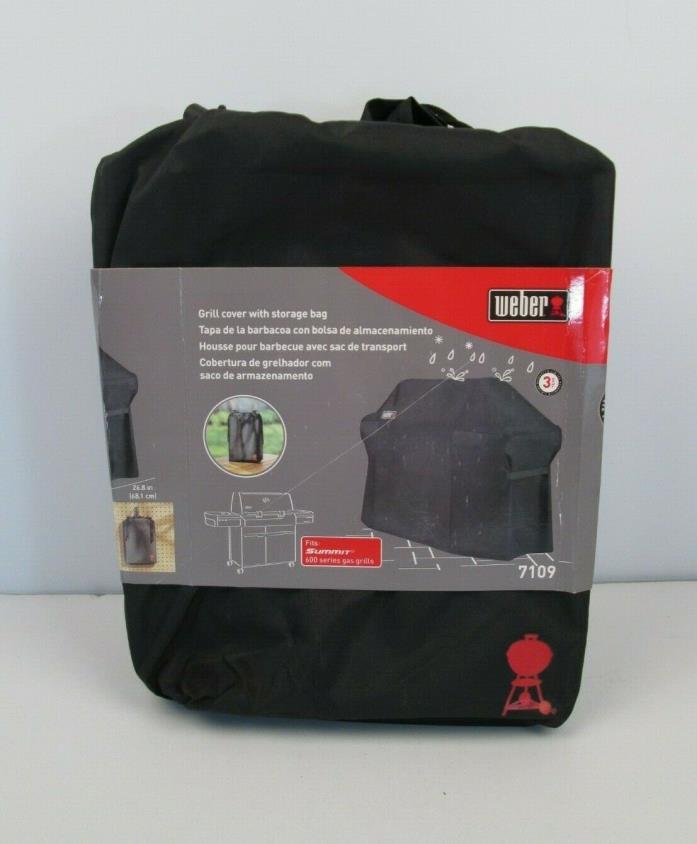 Weber 7109 Grill Cover With Black Storage Bag for Summit 600 Series Gas Grills