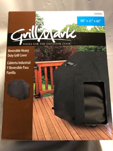 Grillmark Black Grill Cover 68 in. W x 21 in. D x 40 in. H For Many gas barbecue