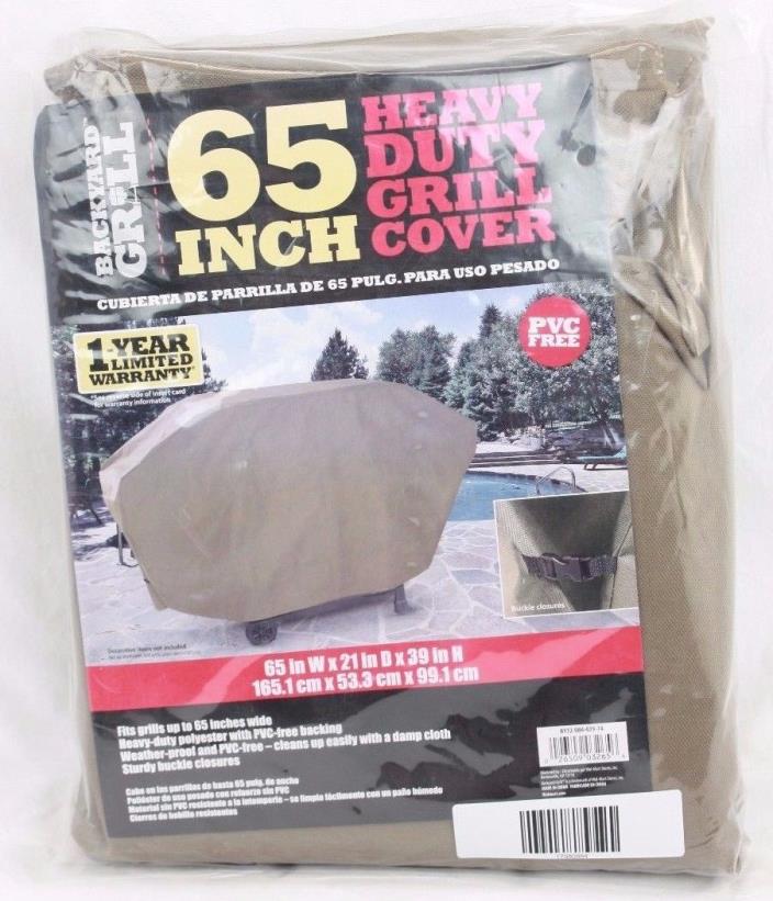 Backyard Grill 65 inch Heavy Duty Grill Cover  Tan 65 wide 21 Deep 39 High