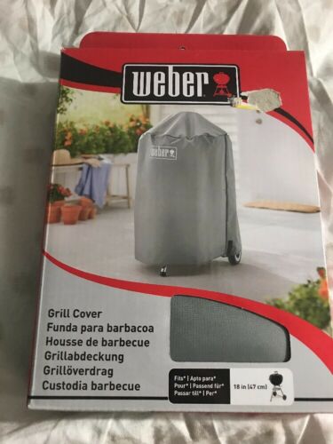 Weber Grill Cover 7175 - Fits 18-Inch Charcoal Kettle BBQ Gray Weather Resistant