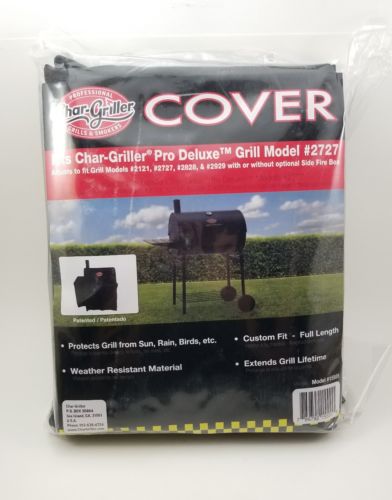 Char-Griller Smoker Deluxe Cover #2727 Custom Fit Black Weather Sun, Rain, Birds