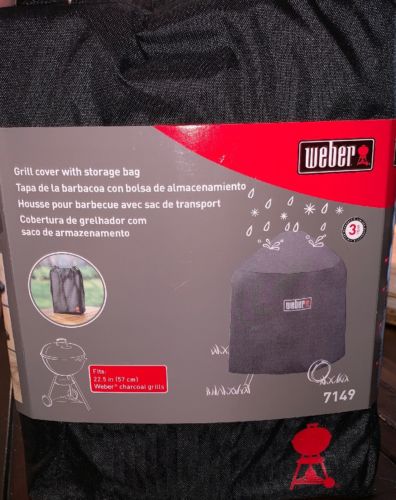 Weber 7149 Grill Cover w/ Storage Bag for Weber Charcoal Grills 22.5-Inch 57cm