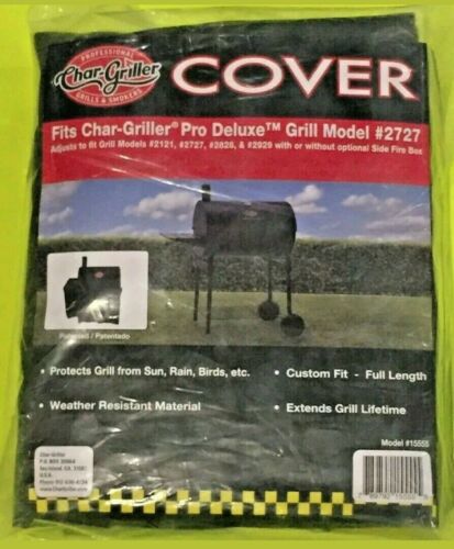 Char-Griller 15555 Grill Cover, Fits 2121, 2828 and all Char-Griller Smokers Blk