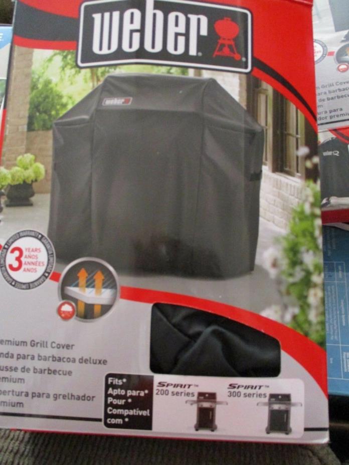 NEW Weber 7106 Grill Cover Black Storage Bag Spirit 200 and 300 Series Gas Grill