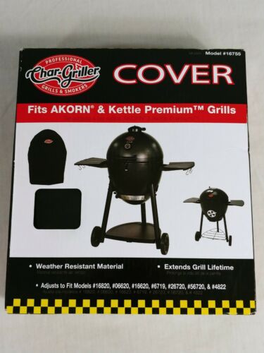 Char-Griller Akorn & Kettle Premium Grill Cover Black Model 16755 Fits Multiple