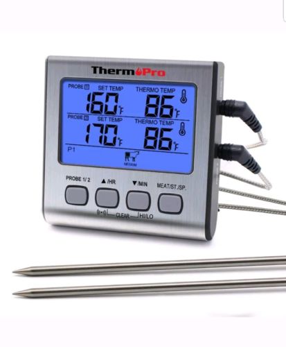 ThermoPro TP17 Digital Meat Thermometer With Timer For Smoker, Grill, Oven, BBQ