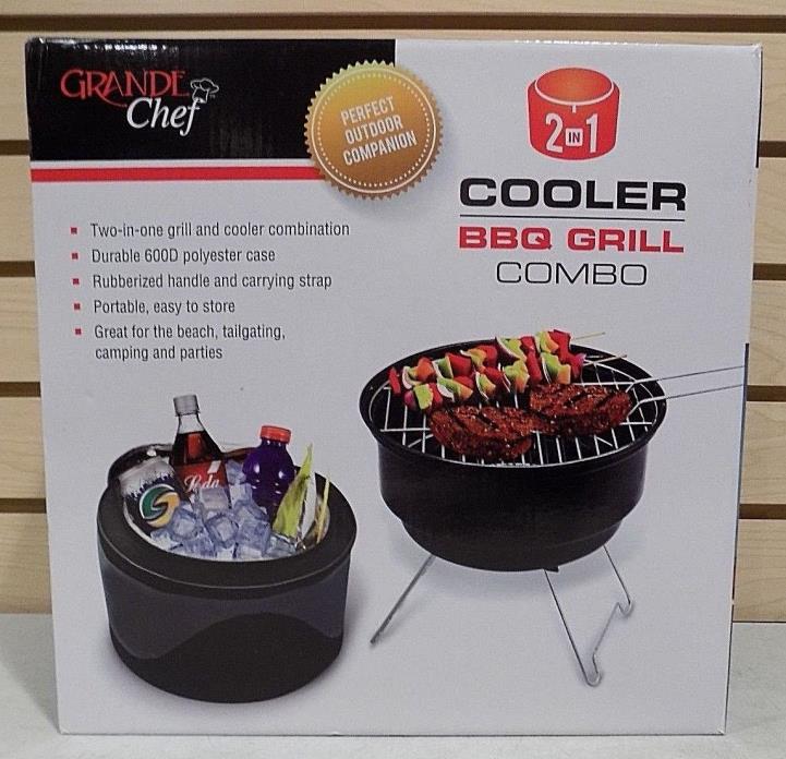 Grande Chef 2-In-1 Cooler / BBQ Grill Combo -- NEW