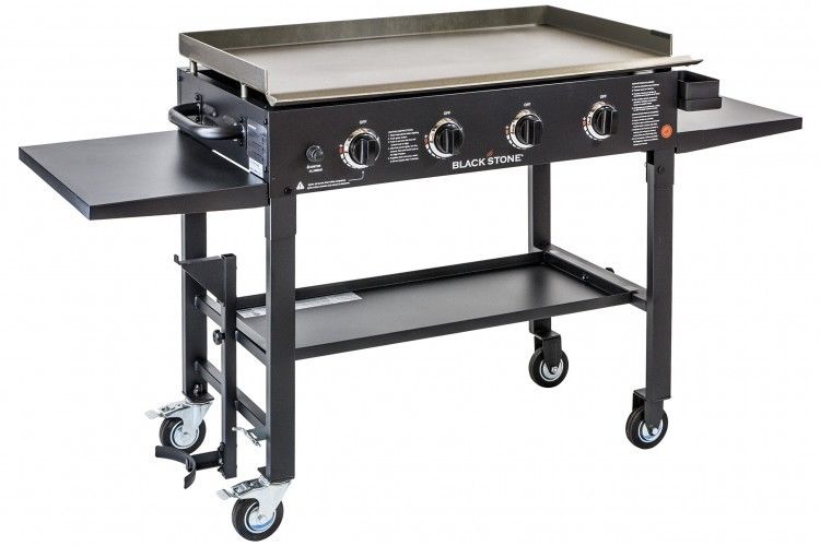 Gas Grill Griddle Flat Top Outdoor Commercial Grade With 4 Burners On Wheels New