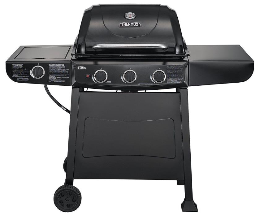 Thermos 370 3-Burner Liquid Propane Gas Grill with Side Burner
