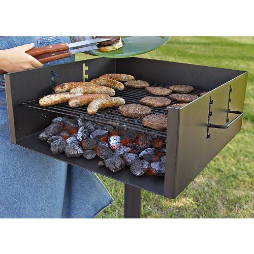 Extra Large Single Post Park Style Grill Charcoal BBQ Backyard Outdoor Cooking