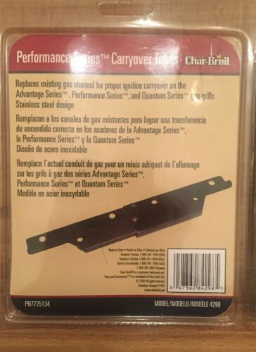 Char-Broil Performance Series Carryover Tubes Model 5298 - New - PN7775134