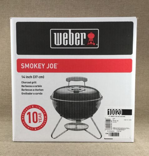 WEBER SMOKEY JOE BLACK 14” PORTABLE BBQ CHARCOAL GRILL NEW NRFB