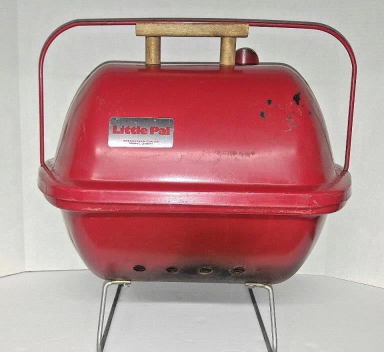 Vintage LITTLE PAL PORTABLE BBQ GRILL or Smoker Red