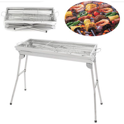 Folding Barbecue Charcoal Grill Stove Shish Kabob BBQ Patio Camping Stainless