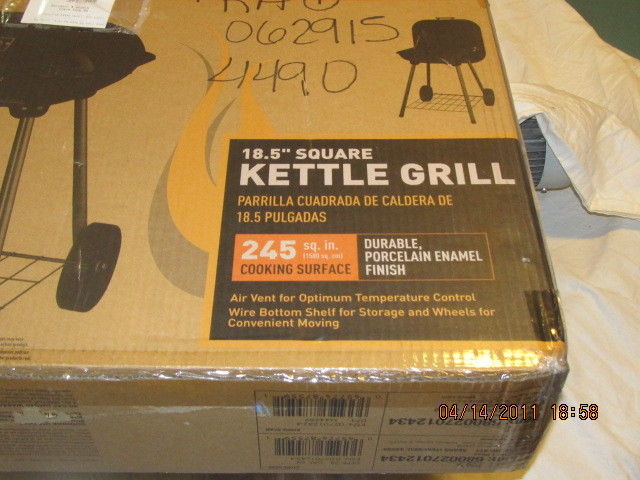 BBQ Pro 18.5 square kettle grill