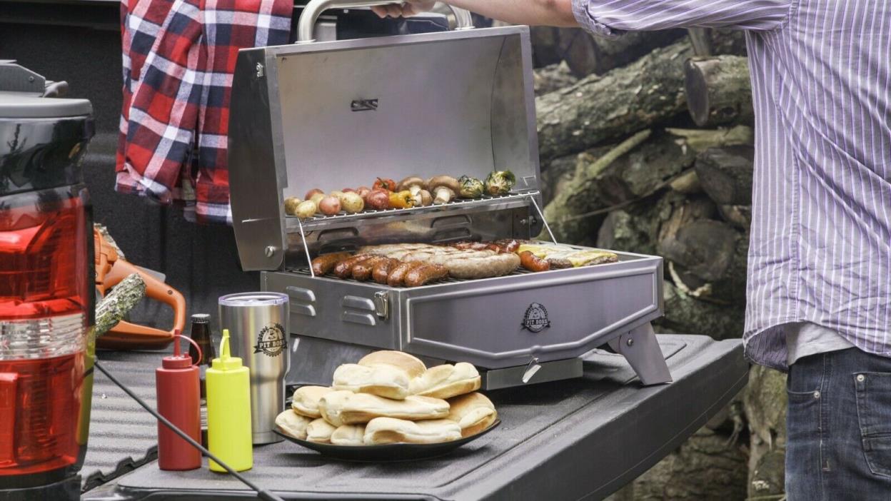Portable Propane Gas Grill Stainless Steel Barbecue Outdoor Camp Backyard BBQ
