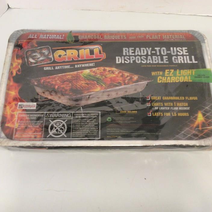 Disposable Grill Ready to Use EZ Grill 19 x 12 All Natural Charcoal Briquets