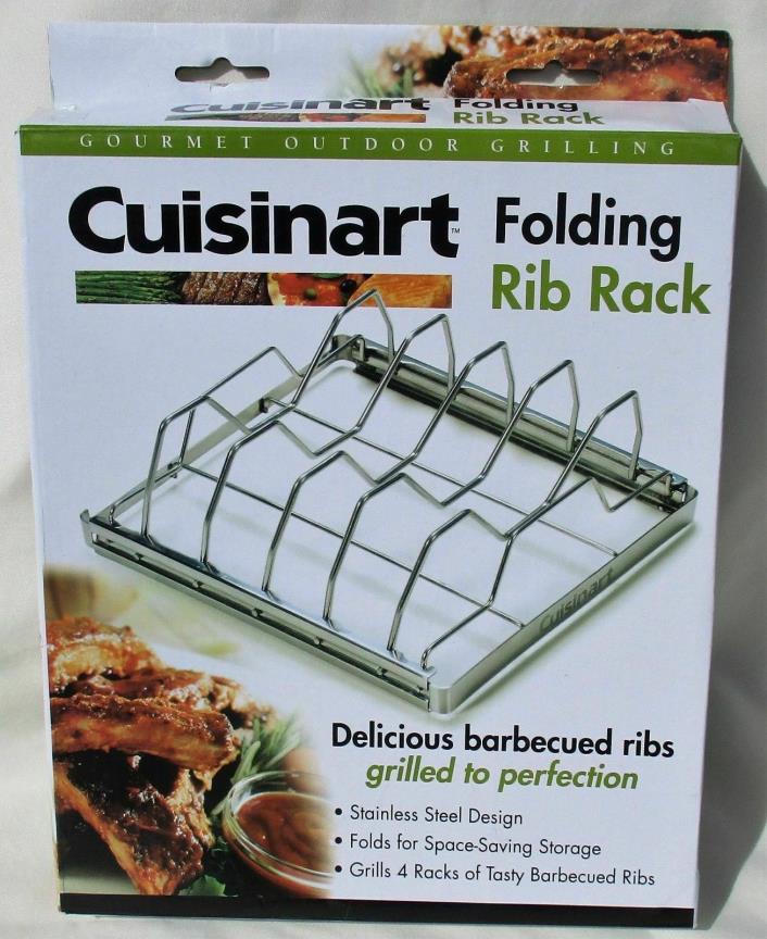 NEW Cuisinart Folding Rib Rack for Gourmet Outdoor Grilling or Smoking
