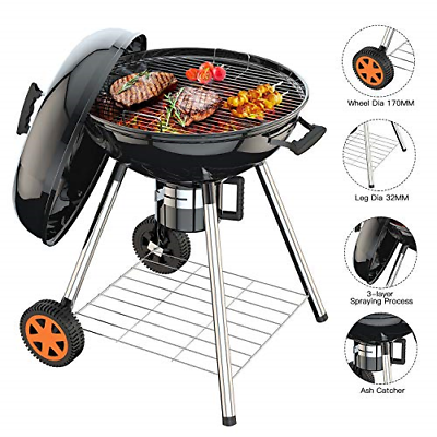 TACKLIFE Charcoal Grill, 22.5 inch Portable Advanced Grill with Digital Cleaning