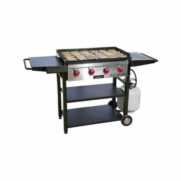 Camp Chef Flat Top Grill 4-Burner Propane Gas Grill in Black with Griddle FTG600