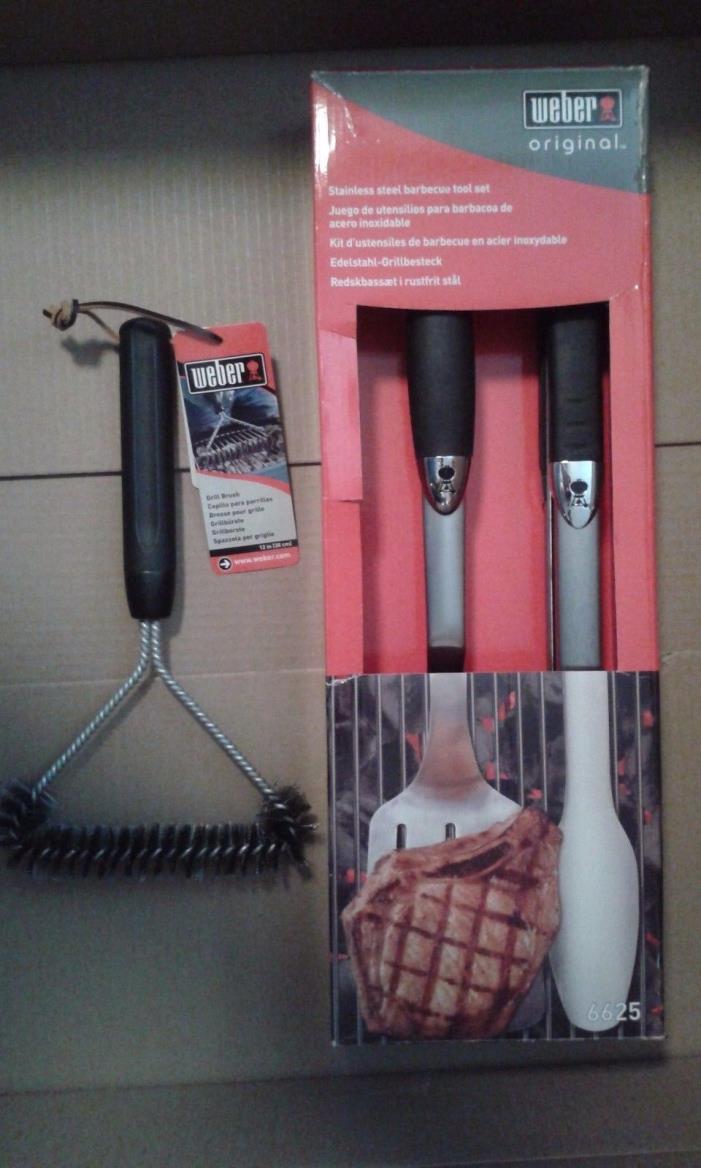 Weber 6625 2-Pc Grill Tools Set with Weber 6494 12