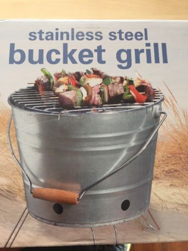 Bucket Portable Party Grill Charcoal Backyard  Outdoor Cooker BBQ