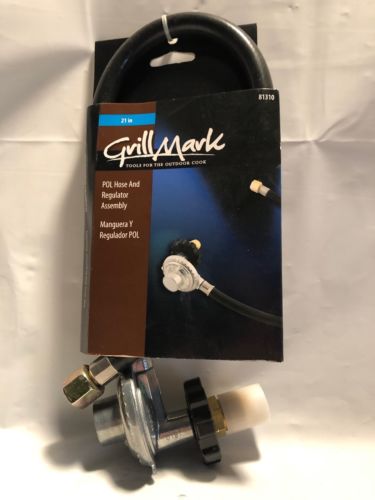Grillmark Stainless Steel/Rubber/Brass Gas Line Hose and Regulator 21 in. L x 3
