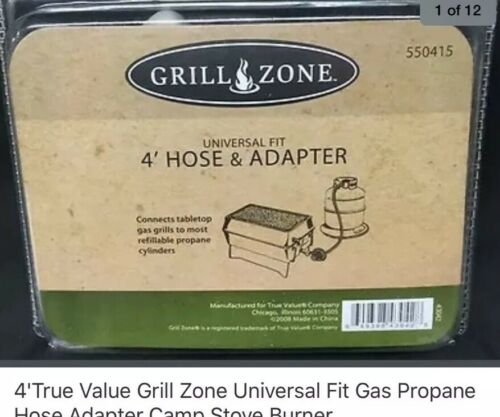 4' Grill Zone Universal Fit Gas Propane Hose and Adapter