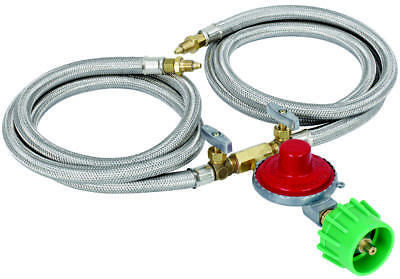 Barbour Bayou Classic LPG Regulator Kit With Dual Hose, 10 psi, 1/8 in Male