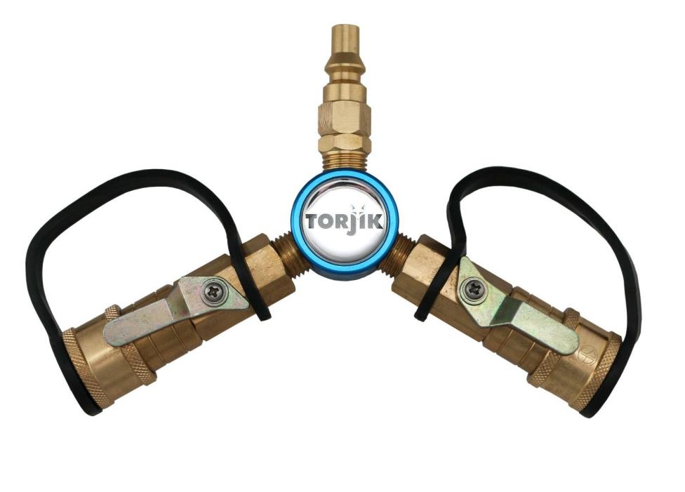 Propane Quick Connect Y Adapter with Shut-offs
