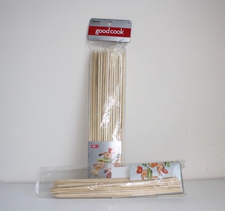 ~150 Wooden Skewers by Good Cook, 11 3/4 in & 9 3/4 long, crafts or cooking