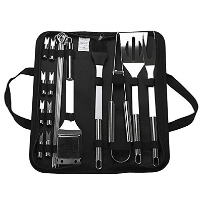 Tieesa BBQ Grill Tool Set Barbecue Stainless Steel Tools Kit with Heat Resistant