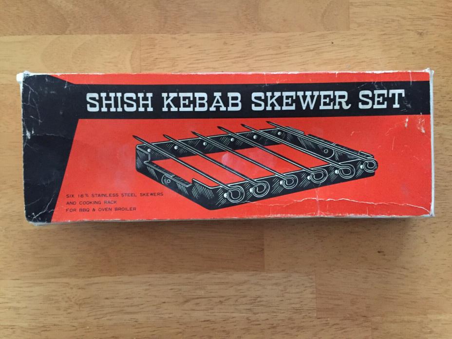 Vintage Shish Kabob BBQ Grill Skewers Japan Set of 3 in Box