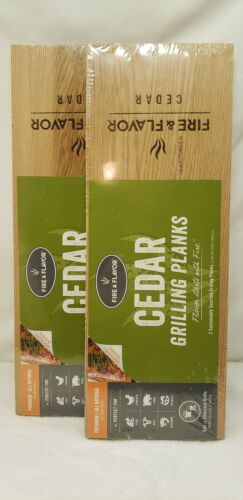 Fire & Flavor Grilling Planks 15-Inch Cedar Set Of 2 (4) Use Planks