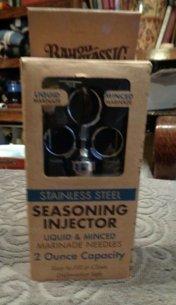 NIB Bayou Classic 2 Ounce Stainless Steel Seasoning Injector extra Gaskets 5011